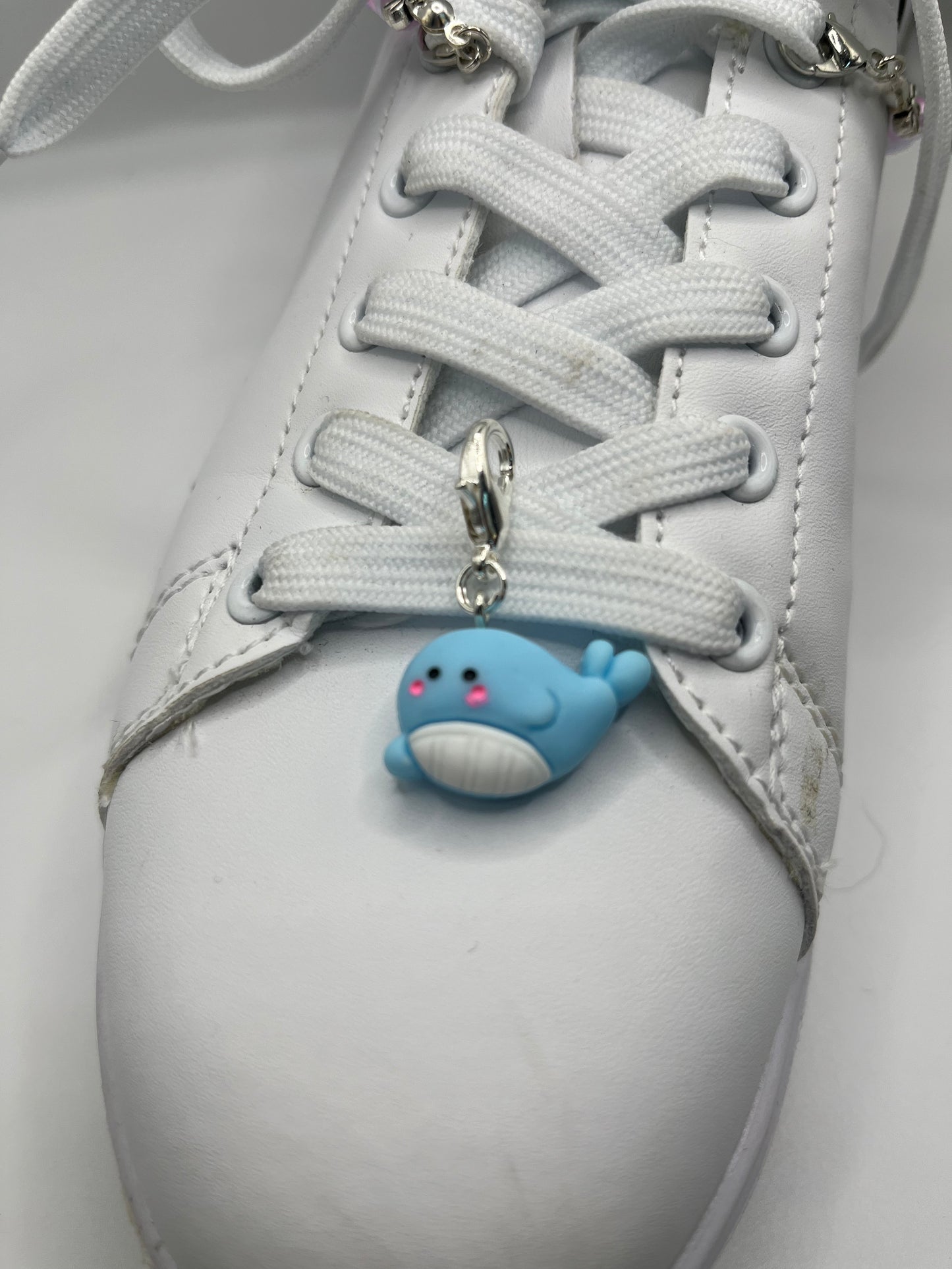 Blue whale shoe charm