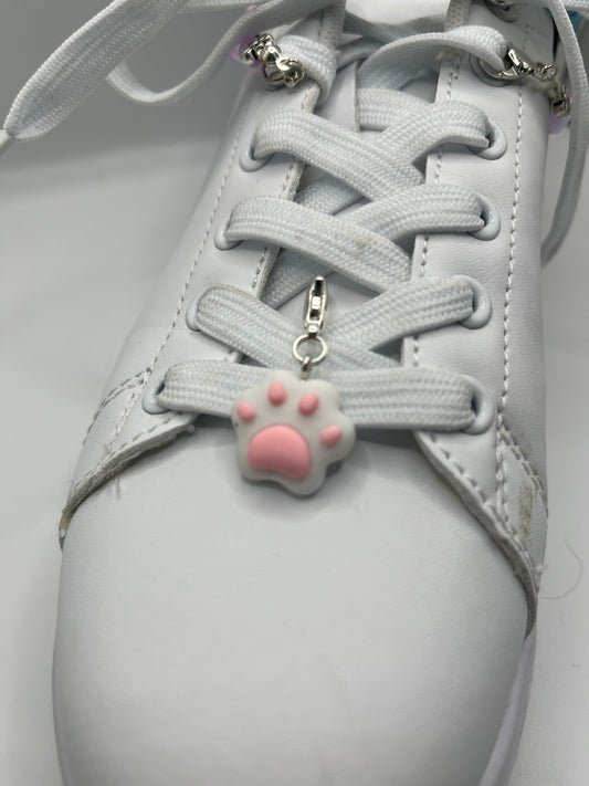 Pink paw print shoe charm